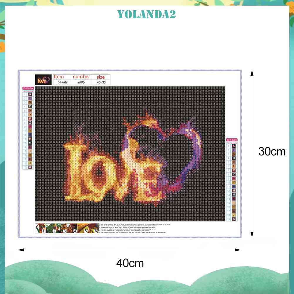 Bộ Tranh Đính Đá Tự Làm 5D DIY Hình Trái Tim Xinh Xắn