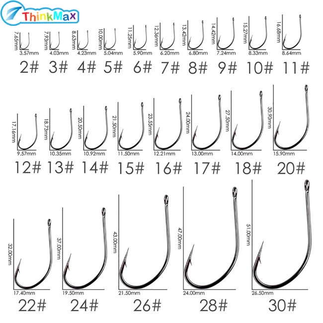 Thinkmax!!Set 10 / 50 Lưỡi Câu Cá Bằng Thép Cacbon