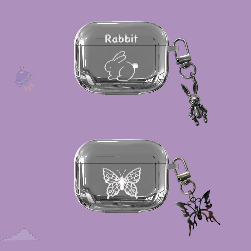 Vỏ Bảo Vệ Hộp Sạc Tai Nghe VIVO TWS 2 Bằng TPU Mạ Điện Họa Tiết Hoạt Hình + Mặt Dây Chuyền Đơn Giản Chống Sốc