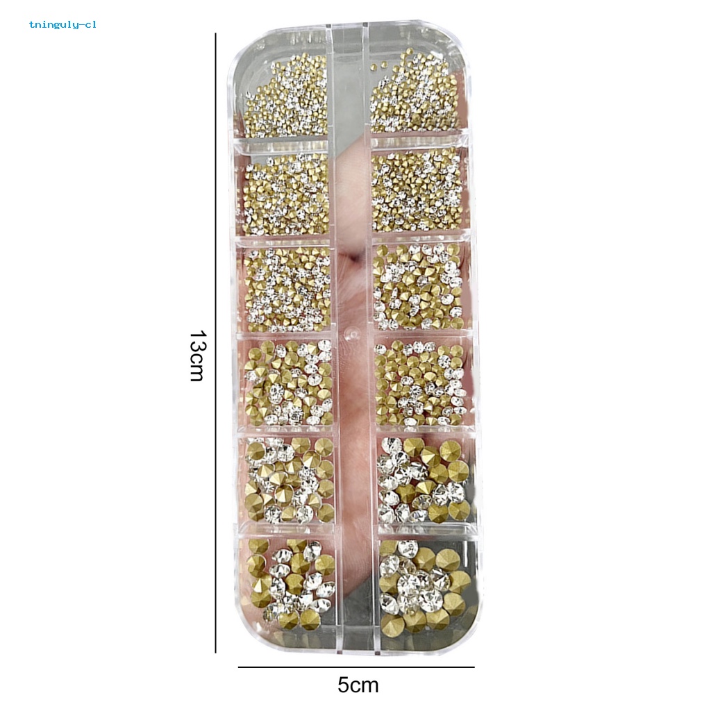 1 Hộp Phụ Kiện Đính Trang Trí Móng Tay Nghệ Thuật Nhiều Hình Dạng