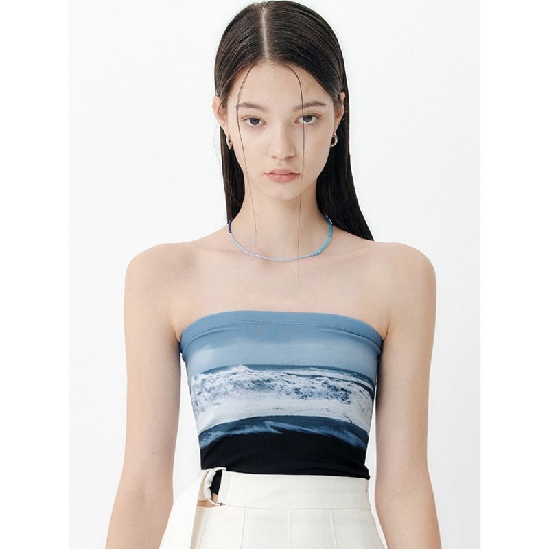 Áo Ống Lửng Kiểu Mỹ Thiết Kế RENJIANVSHENG Quyến Rũ Cho Nữ