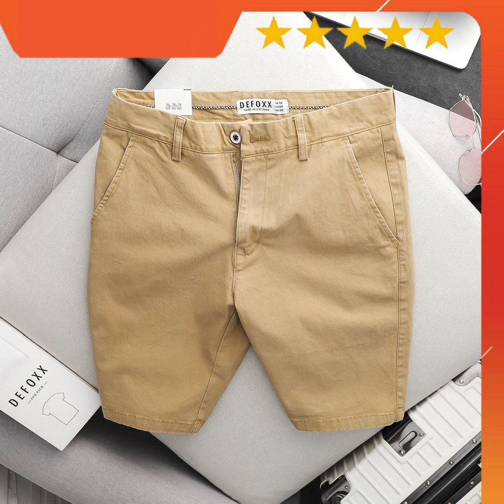 HÀNG VNXK - Quần Short Defoxx Màu Bò chất quần kaki co giãn tốt cùng bảng màu đẹp dễ phối đồ - QSDF1 -