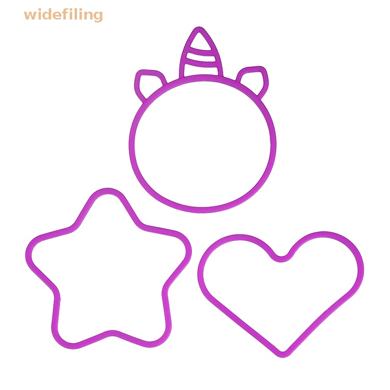 Bộ 3 Vòng Tay Silicone Màu Kẹo Họa Tiết Trái Tim / Ngôi Sao Xinh Xắn