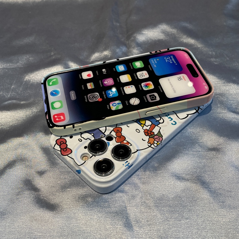 Ốp Điện Thoại Hình Quyển Sách Hoạt Hình Xinh Xắn Cho iPhone137811Ốp Điện Thoại Họa Tiết Hello Kitty Dễ Thương Cho Apple 14pro 12max QHY4