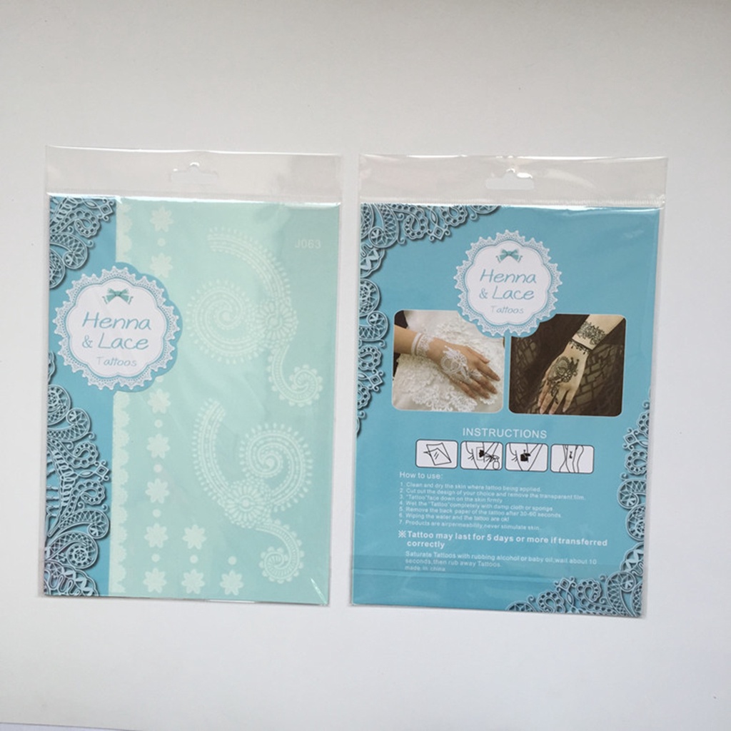 Hình Xăm Tạm Thời Bằng Ren Trắng Quyến Rũ An Toàn Cho Tiệc Tùng