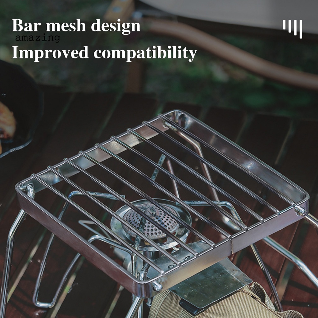 Giá Đỡ Bếp Lò Dạng Lưới Sọc Chống Gỉ Chống Ăn Mòn Dùng Khi Đi Cắm Trại Ngoài Trời