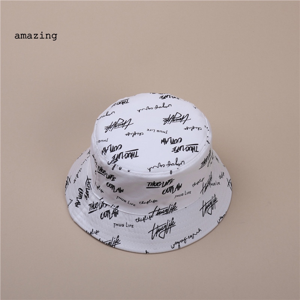Mũ Bucket Chống Nắng Chất Liệu Cotton In Chữ Tiếng Anh Có Thể Đảo Ngược Thời Trang Cho Nữ