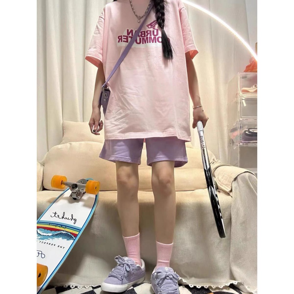Set Áo Thun Tay Ngắn + Quần Short Thời Trang Mùa Hè Dễ Thương Cho Nữ