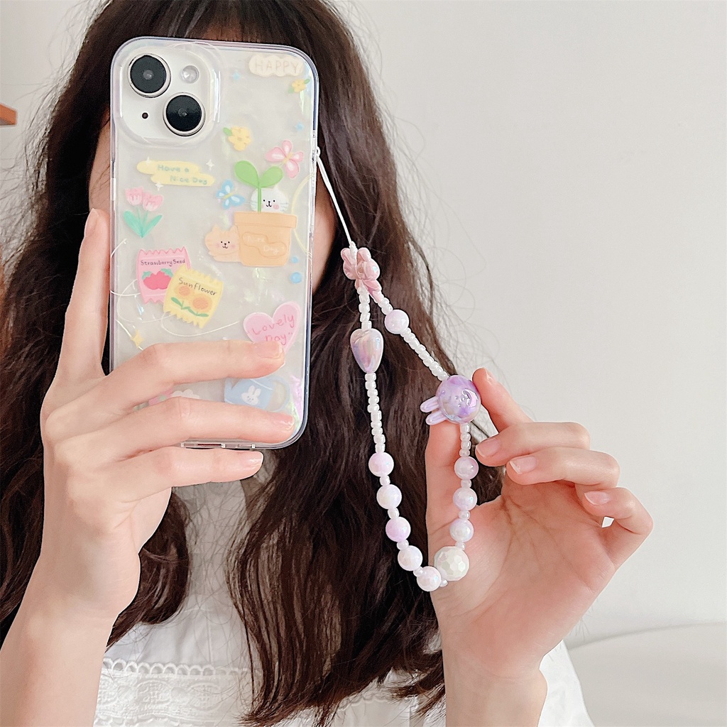 Dây Đeo Túi Xách / Điện Thoại Bằng acrylic Hình Gấu / Thỏ Hoạt Hình Dễ Thương Cho iphone / airpods