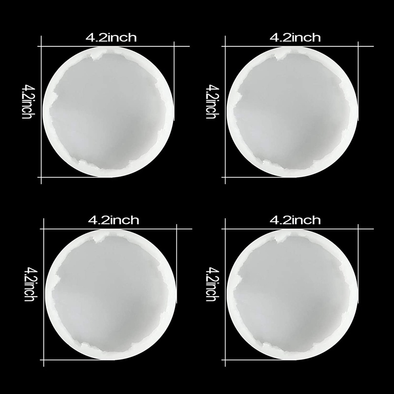 Bộ 4 Khuôn Silicone Làm Đế Lót Ly Bằng Resin