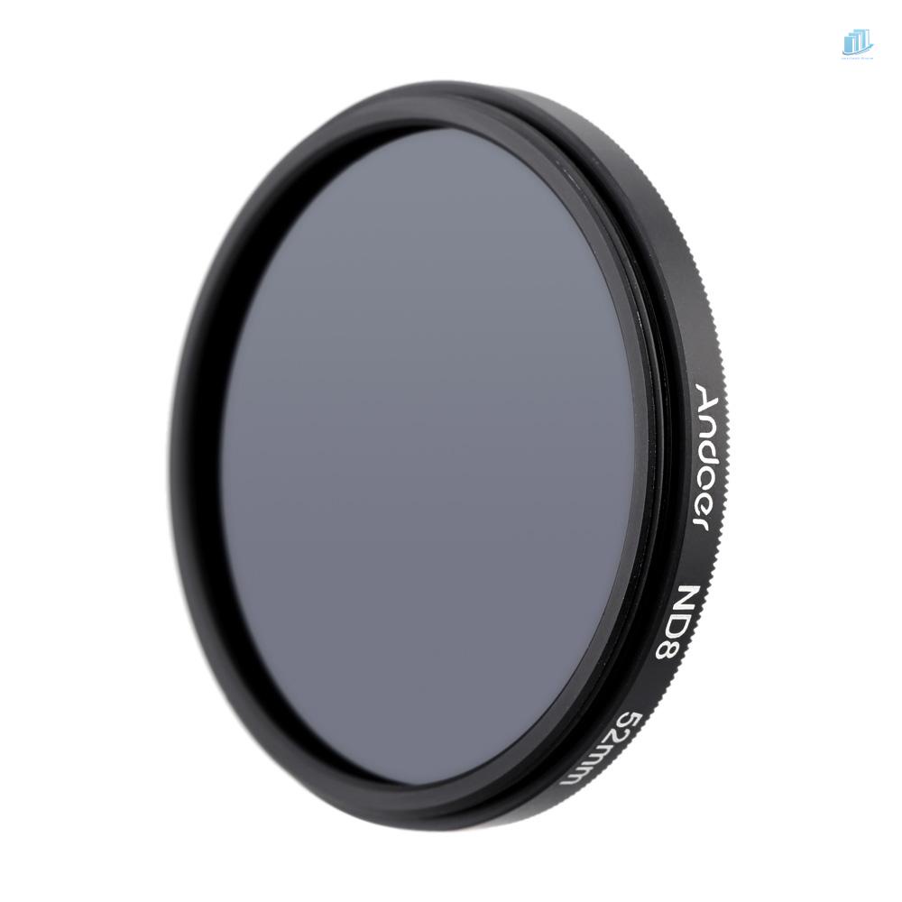 ANDOER Bộ Lọc Phân Cực ND8 Trung Tính 52mm UV + CPL + ND8 Nd2 Cho Máy Ảnh Pentax DSLR