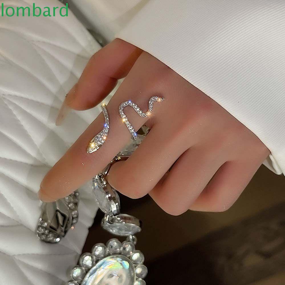 Nhẫn đeo tay hình rắn bằng kim loại lấp lánh phong cách Hàn Quốc cho nữ