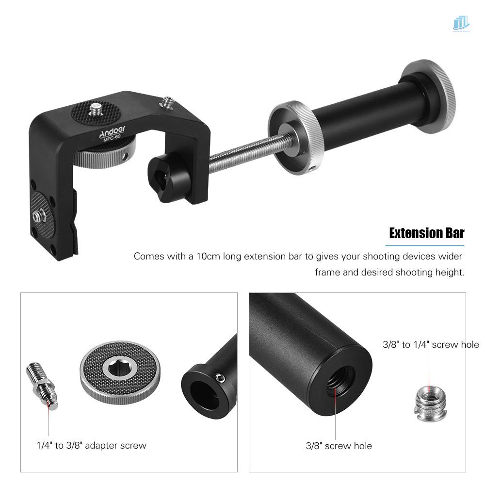 Kẹp Cây Hình Chữ C Đa Năng 10cm Mở Rộng 10cm Chuyên Dụng Cho Máy Ảnh DSLR / Andoer MFC-60