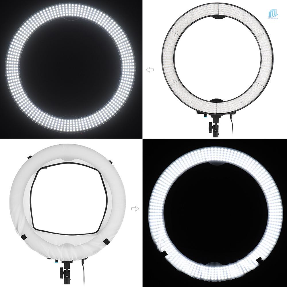 Vòng Đèn LED 36W 5600K 600K Ánh Sáng Trắng Cho Máy Ảnh Andoer LA-650D 18inch