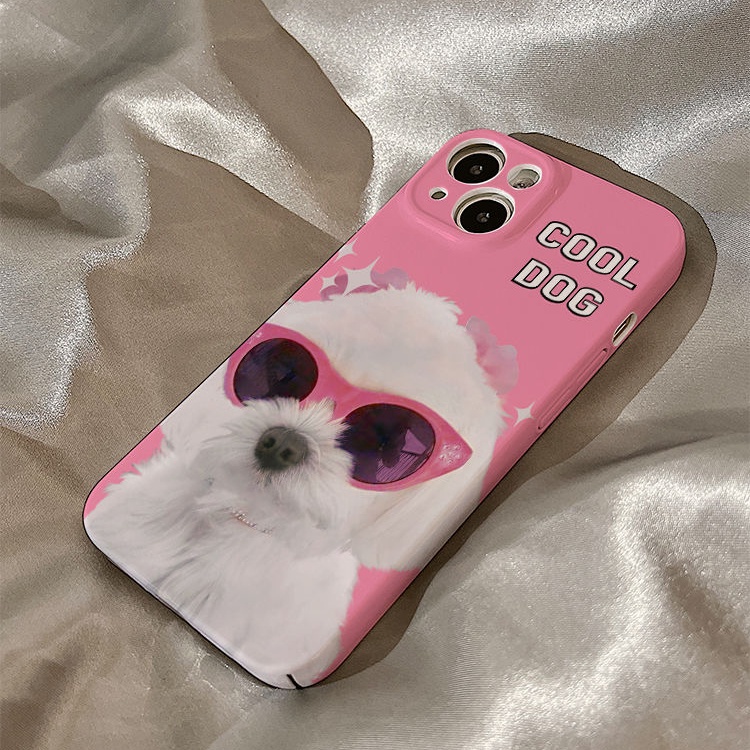Ốp Điện Thoại Cứng Họa Tiết Chú Chó Đeo Kính Mát Dễ Thương Cho iphone14promax 13 1112P HJGQ