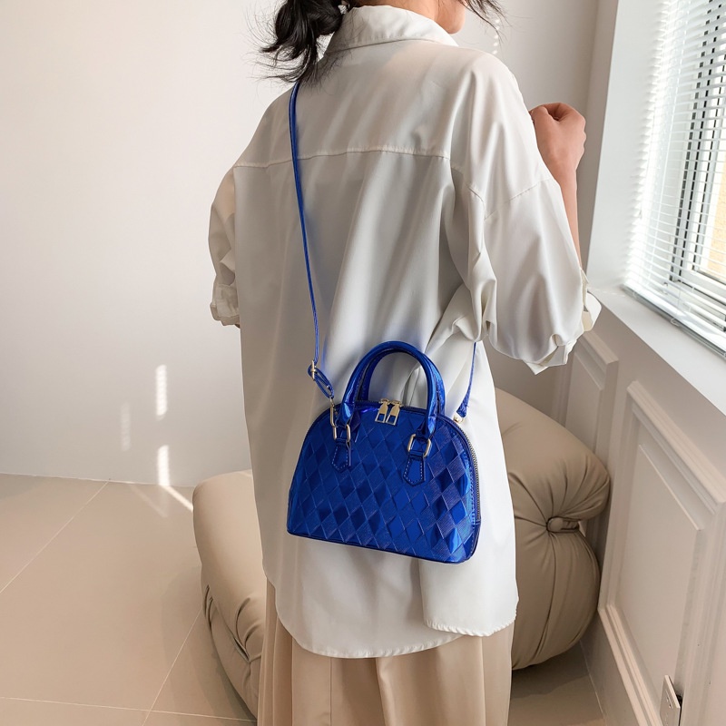 Túi Xách JASMIN NOIR Tote Nhỏ Hai Dây Bằng Da Bóng Kẻ Sọc Caro Thời Trang Xu Hướng Dành Cho Bạn Nữ