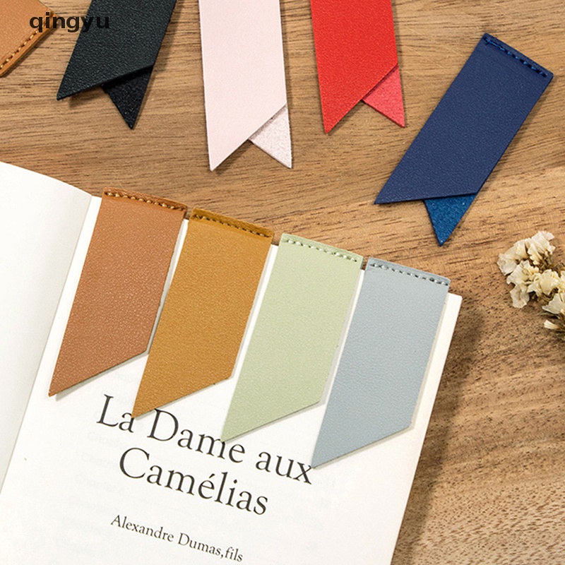 Qingyu Đánh Dấu Trang Sách Mini Bằng Da Phong Cách Vintage Dùng Làm Quà Tặng