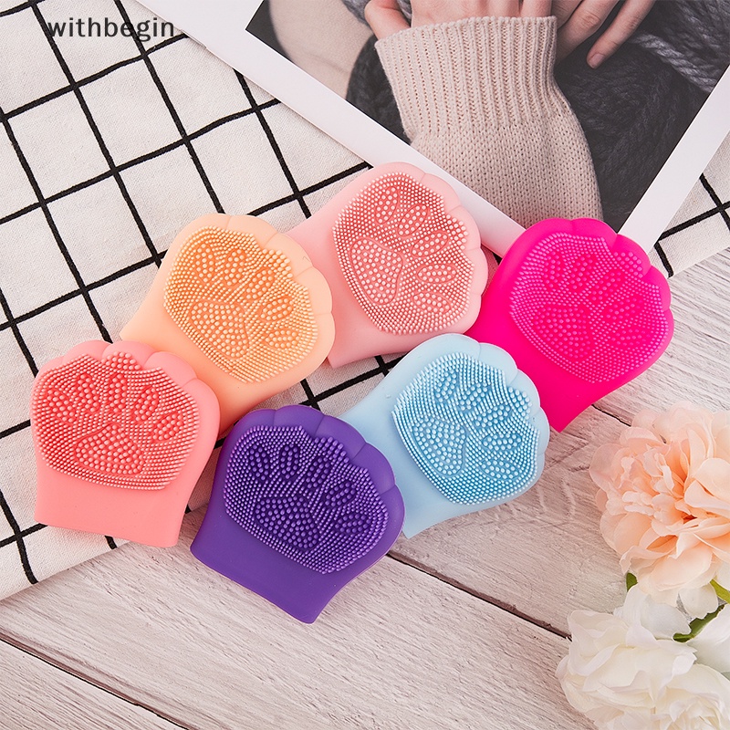 Cọ Rửa Mặt Silicone Làm Sạch Lỗ Chân Lông Thiết Kế Hình Mèo Dễ Thương