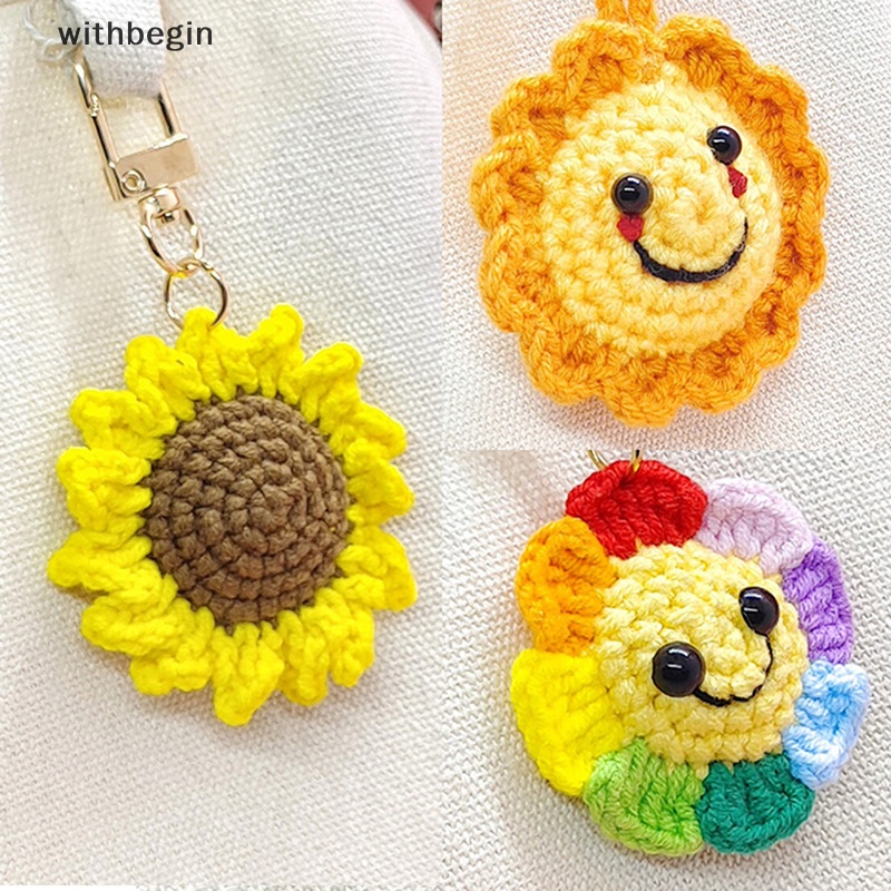 Móc Khóa Hình Hoa Hướng Dương Bằng Len Xinh Xắn