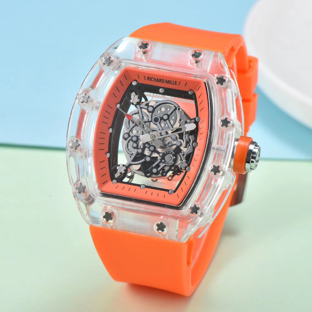 Rich * ard Đồng Hồ quartz Nam Mặt Đáy Trong Suốt
