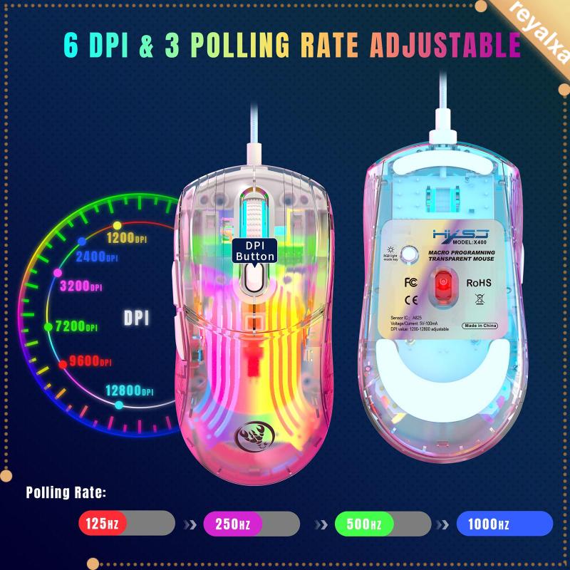 Chuột Chơi Game Có Dây 12800 DPI 6 DPI RGB Chuyên Dụng Cho Máy Tính Laptop