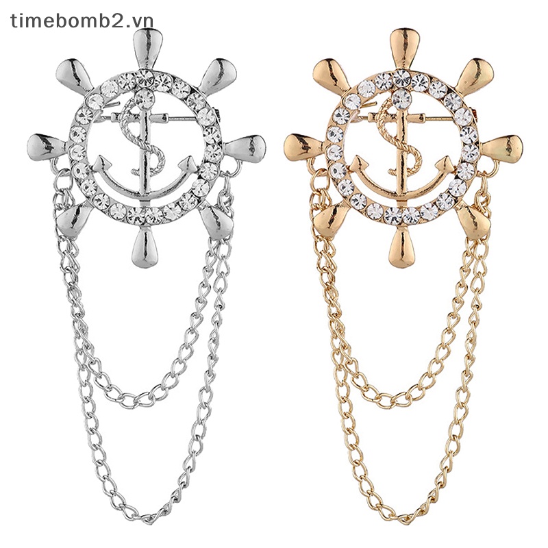 {Timebomb} 1 Huy Hiệu Cài Áo Phối Tua Rua Hình Mỏ Neo Thuyền Đính Đá Thủy Thủ Boutonniere Cho Nam Và Nữ