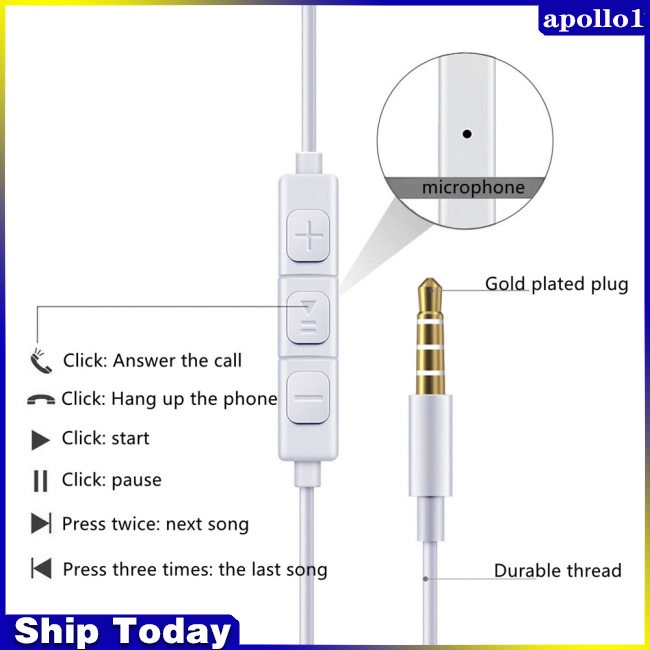 Tai Nghe Nhét Tai Có Dây 3.5mm Kèm Mic Dành Cho Điện Thoại / Máy Tính