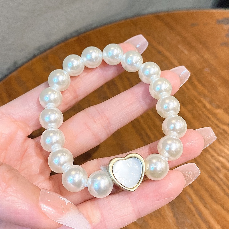 Dây Buộc Tóc Cao Su Đính Ngọc Trai Nhân Tạo Phong Cách Hàn Quốc