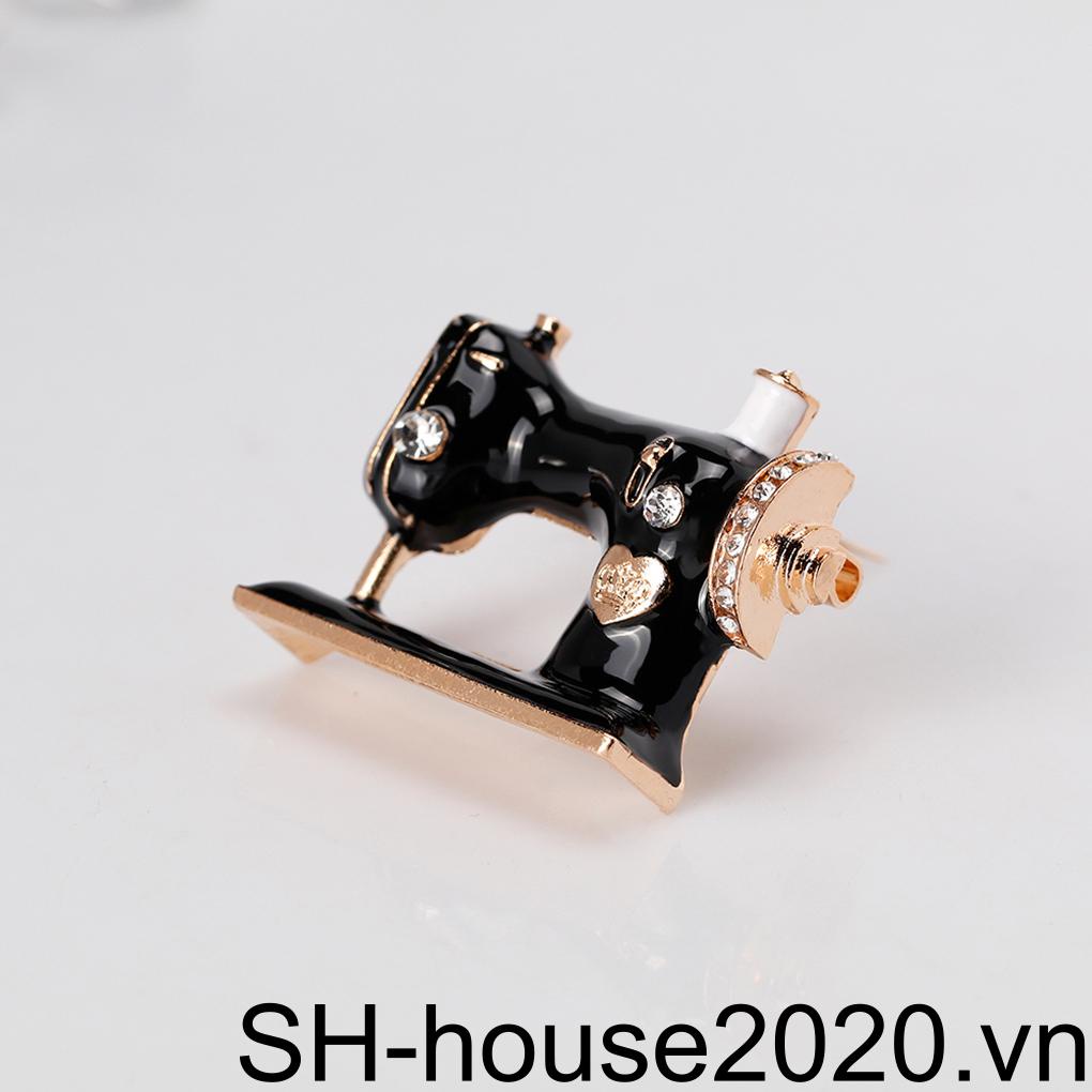 Ghim Cài Áo Hợp Kim Hình Máy May Đính Đá Thời Trang