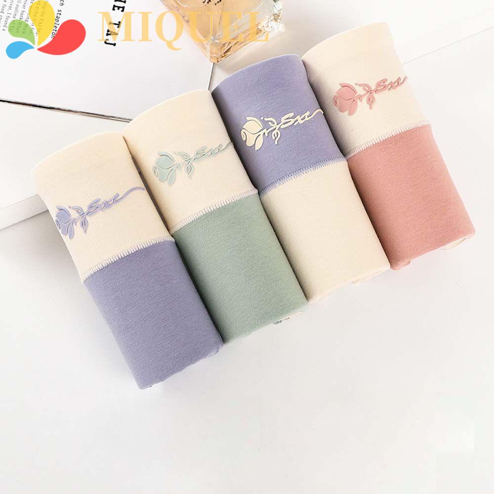 Quần Lót Cotton Lưng Cao Kháng Khuẩn Nâng Hông Màu Sắc Tương Phản Cho Nữ