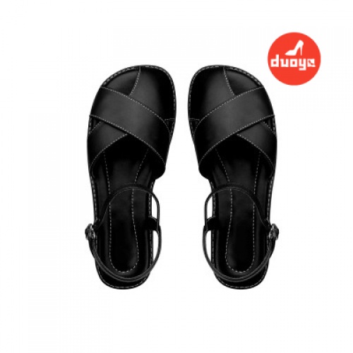 Duoya Tóc Thẳng ~ [Hàng Có Sẵn] Giày Sandal Dây Da Mềm Đế Bằng Hở Ngón Mùa Hè Cho Nữ Miễn Phí Vận Chuyển