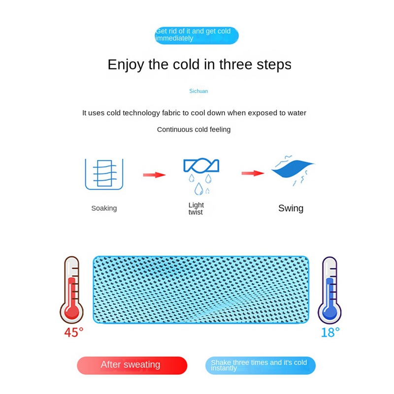 Khăn Lụa Lạnh Tức Thì Bằng Silicone Kèm Túi Đựng Tiện Lợi Dành Cho Đi Du Lịch / Chạy Bộ /