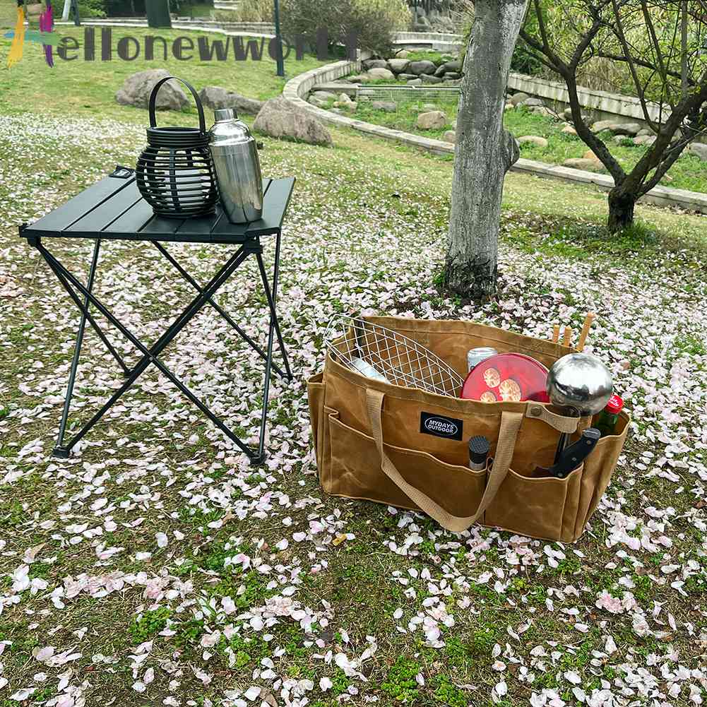 Hộp Đựng Đồ Cắm Trại Nhiều Ngăn Bằng Vải Canvas Chống Nước Có Thể Gấp Gọn