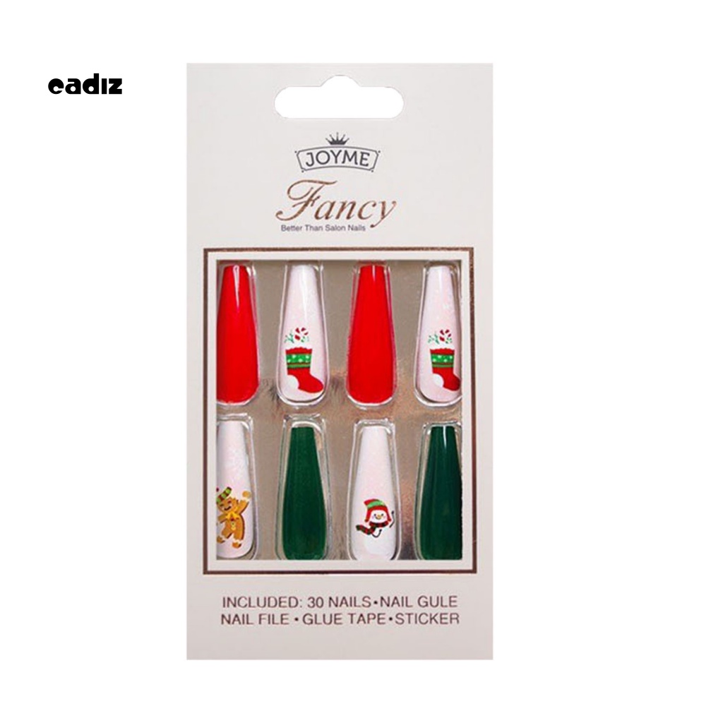 1 Bộ Móng Tay Giả Che Phủ Toàn Diện Không Mùi Phong Cách Giáng Sinh Cho Salon