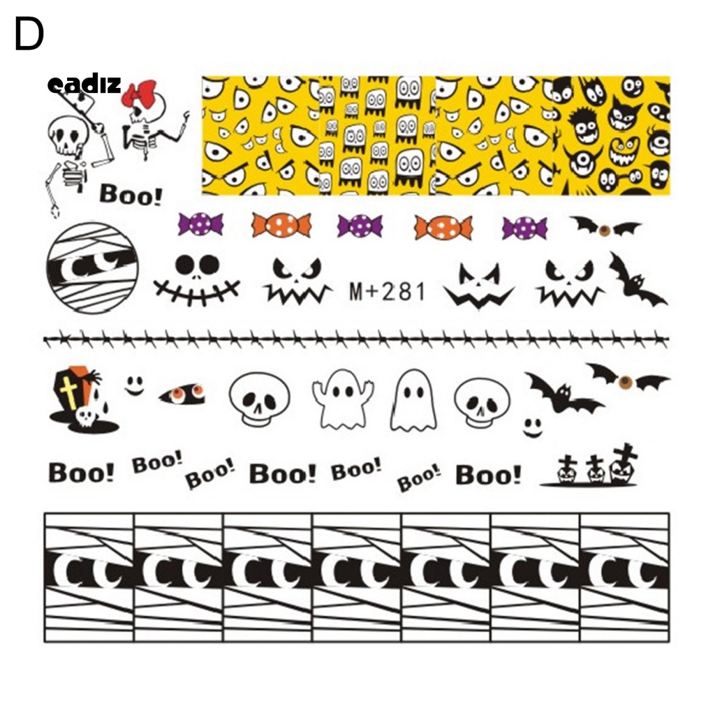 Miếng Dán Trang Trí Móng Tay Họa Tiết Halloween Độc Đáo