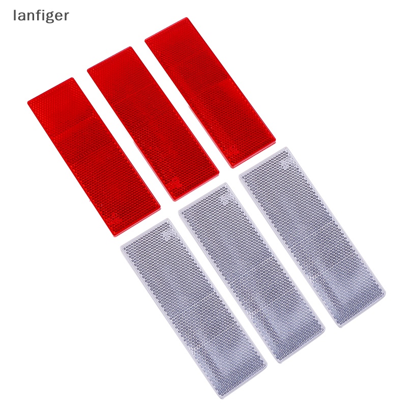 Bộ 2 Miếng Dán Phản Quang Hình Chữ Nhật Bằng Nhựa Cho Xe Hơi