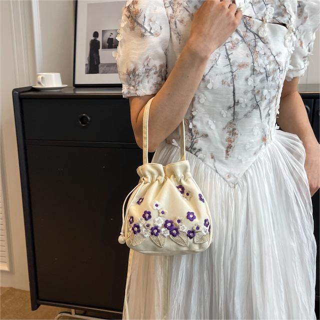 Túi Vải Ren Thêu Nghệ Thuật Đeo Vai / Xách Tay Thời Trang Cho Nữ