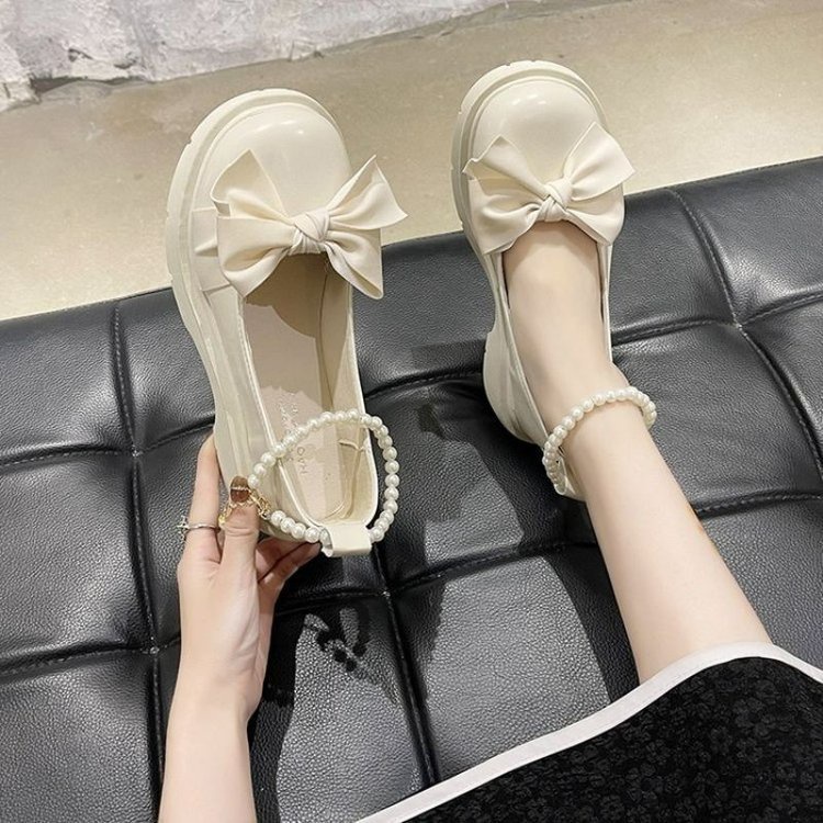 Giày Lolita Nữ Quai Ngọc Mũi Nơ , Giày Búp Bê Nữ Phong Cách Hàn Quốc AA6305