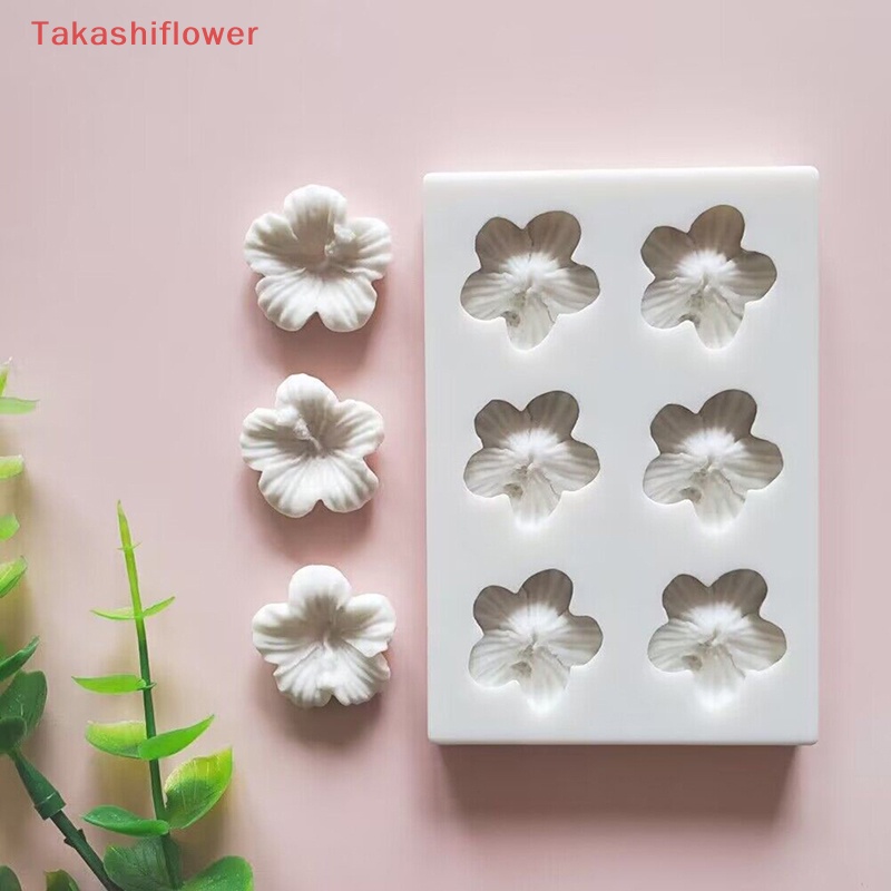 1 Khuôn Làm Bánh 6 Ngăn Hình Hoa Năm Cánh Bằng Silicone