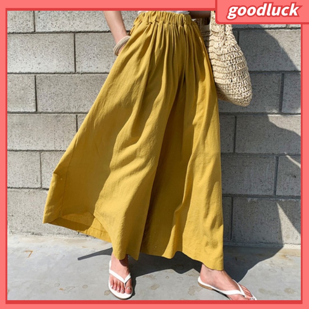 Quần Dài Ống Rộng Màu Sắc Đơn Giản Thời Trang Mùa Hè Cho Nữ