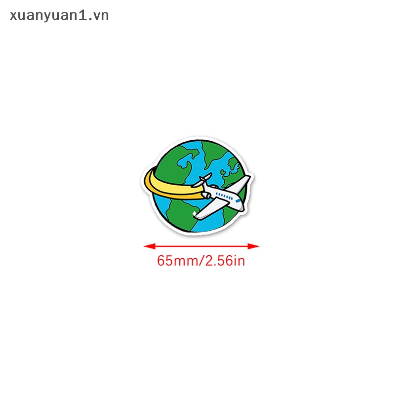 50 Miếng Dán Trang Trí Chống Thấm Nước Hình Máy Bay Dễ Thương