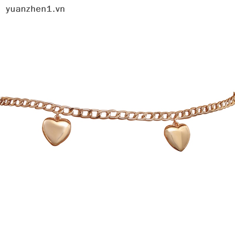 Dây Xích Đeo Hông Bằng Kim Loại Mặt Trái Tim Phong Cách Gothic Thời Trang Quyến Rũ Cho Nữ