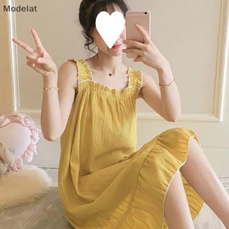 Mfc Đầm Ngủ Hai Dây Mỏng Dáng Rộng Thoải Mái Nhiều Màu Sắc Cho Nữ