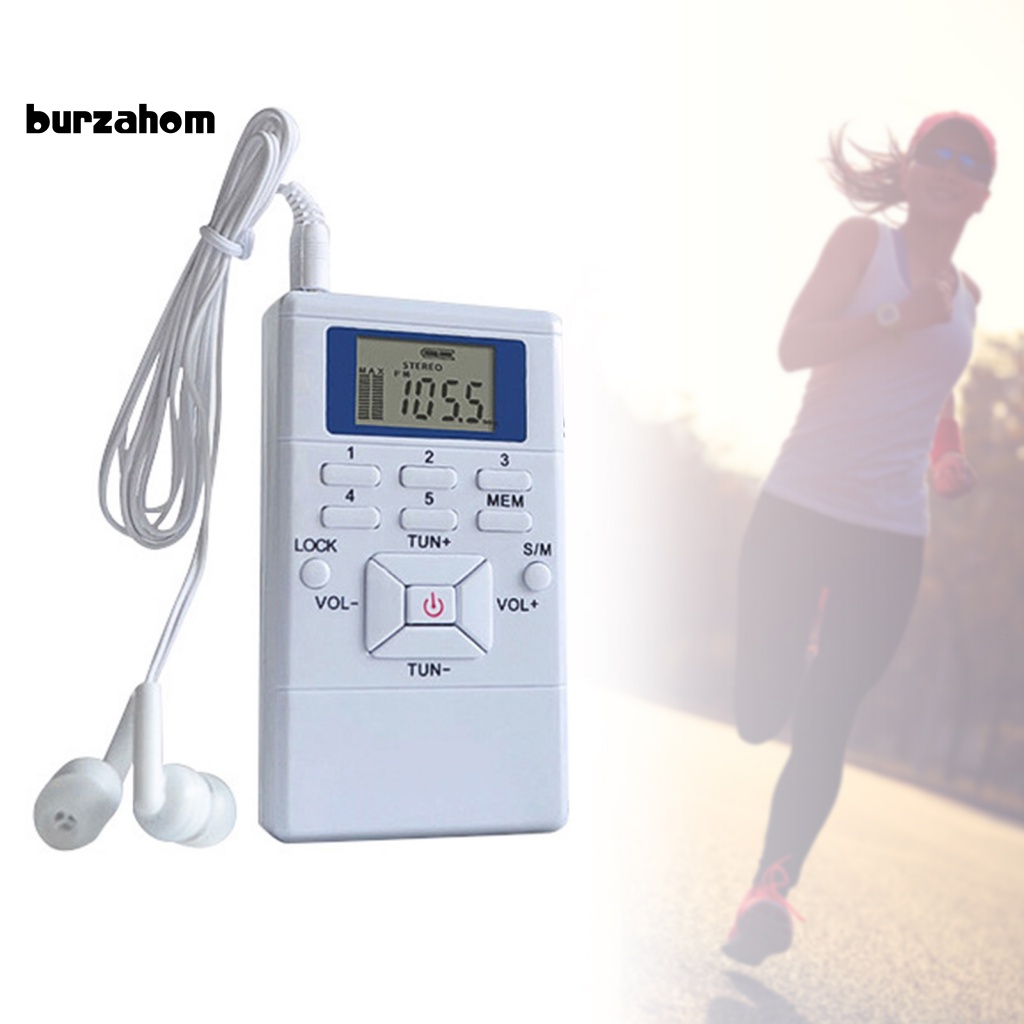 Radio FM Kỹ Thuật Số Mini HRD-102 Màn Hình LCD Đa Chức Năng Kèm Tai Nghe