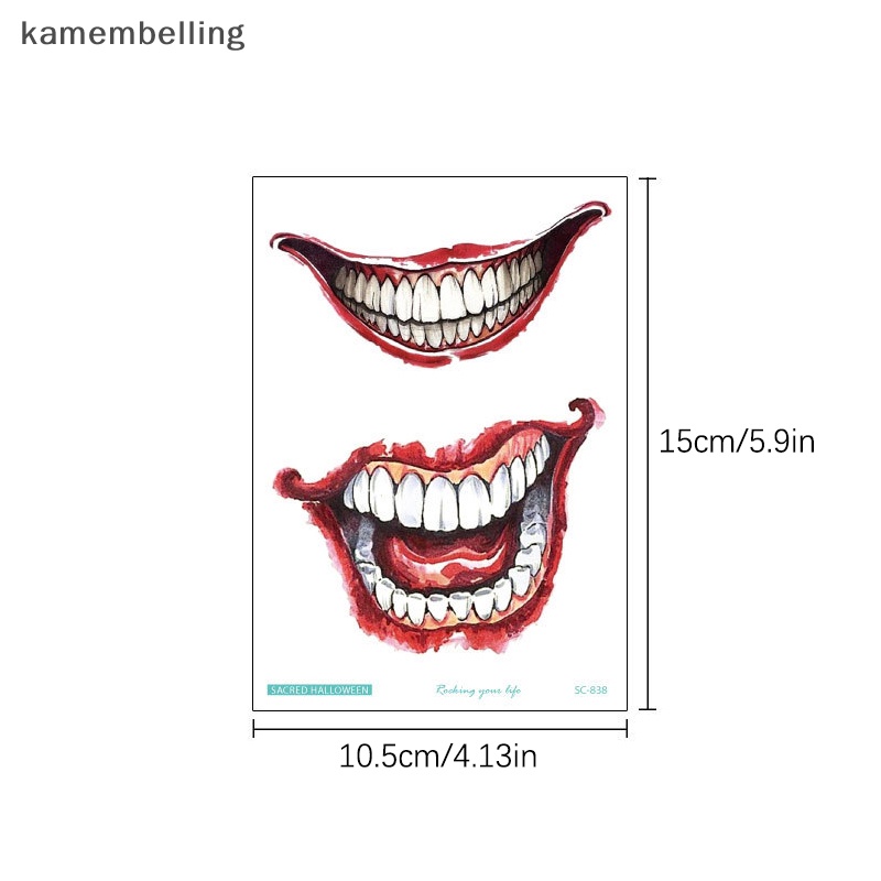 1 Tấm Hình Xăm Dán Tạm Thời Chống Nước Phong Cách Halloween Kinh Dị