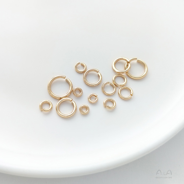 Bộ 20 Nhẫn Mở Bằng Vàng 14K Dày Dặn Màu Sắc Dùng Làm Trang Sức Thủ Công