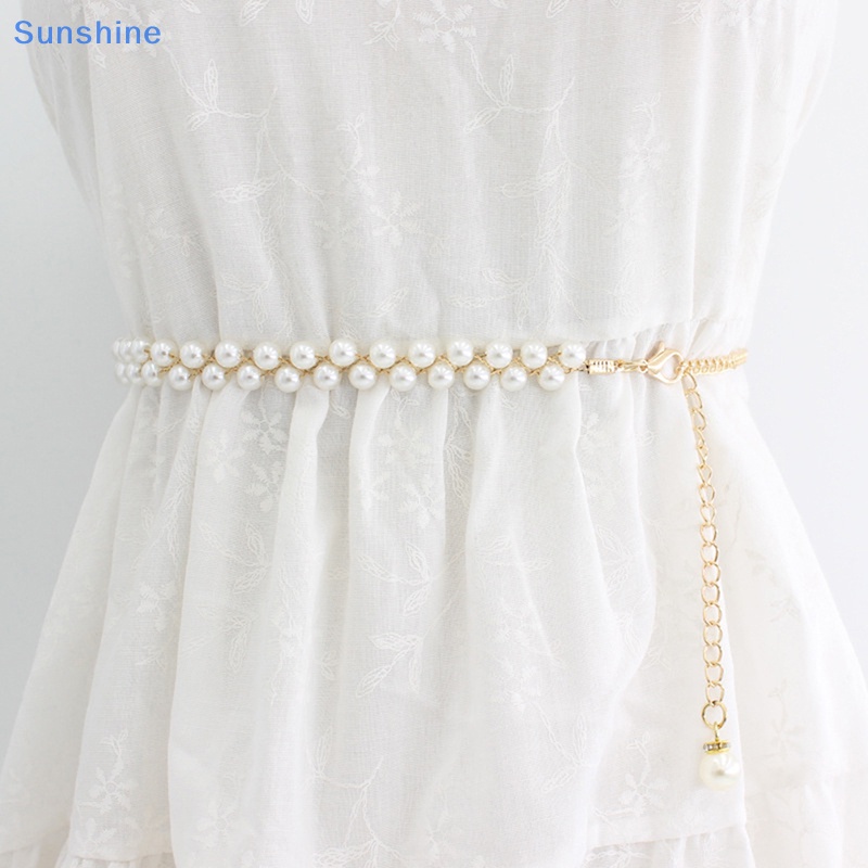 Thắt Lưng Chuỗi Hạt Ngọc Trai Mỏng Thời Trang Thanh Lịch Cho Nữ