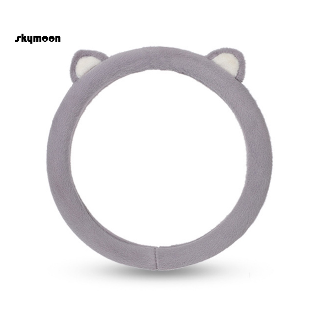 Vỏ Bọc Vô Lăng Xe Hơi Hình Tai Mèo Phủ Lông Dễ Thương Thoải Mái Chống Lạnh Trang Trí Nội Thất