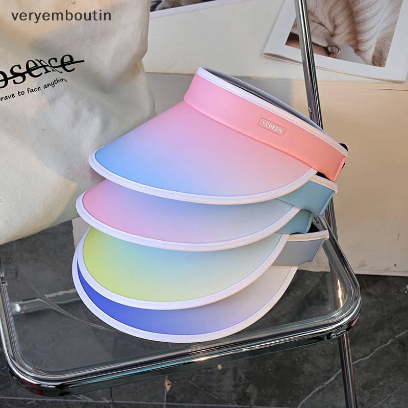 Nón Rộng Vành Che Phủ Mặt Chống Tia UV Màu Sắc Gradient Dành Cho Nữ