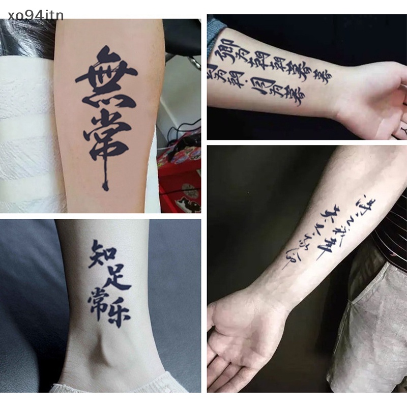 Hình Xăm Dán Tạm Thời Họa Tiết Chữ Trung Quốc Chống Nước Cho Nam Và Nữ